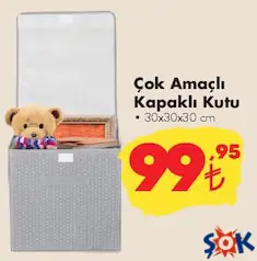 ÇOK AMAÇLI KAPAKLI KUTU 30X30X30 CM